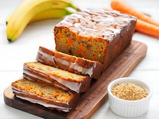 Delicious carrot cake loaf with cream cheese frosting