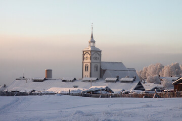 Winter and minus 30 degrees Celsius in Roros(R&oslash;ros) city	