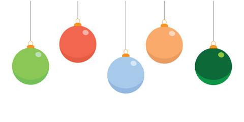 Christmas balls on white background. Christmas Clip Art. Modern baubles.