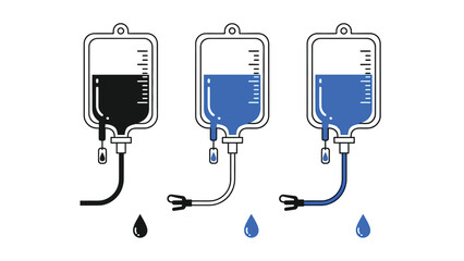Medical IV Bags with Liquid Draining.