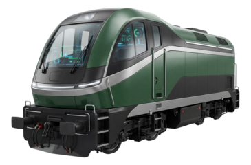 Modern diesel switcher featuring a digital display and ergonomic cab design.