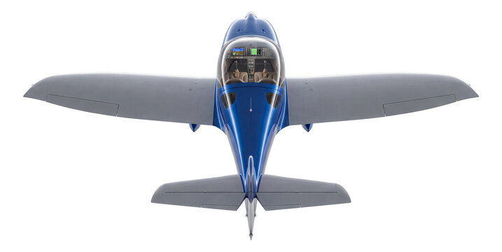 Lightweight aircraft featuring elliptical wings and a transparent canopy.