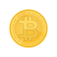 Bitcoin cryptocurrency. coin on a white background. vector illustration