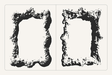 Vector grunge New Year&rsquo;s frame with garlands and Christmas decor, perfect for festive posters, banners, and greeting cards.