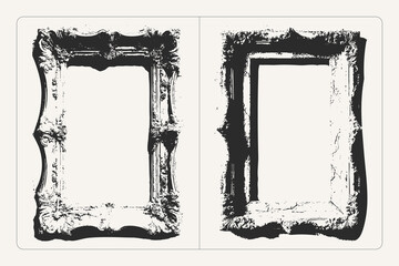 Vector frame with imitation of old plaster, ideal for posters, banners, and textured retro design.