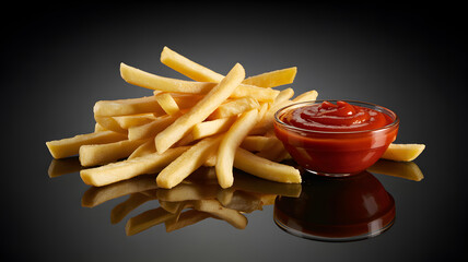 French Fries in Glass Bowl