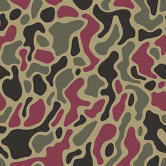 Pink camouflage military pattern. Vector camouflage pattern for trendy clothing design.	