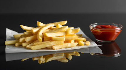 Crispy Fries with Ketchup Dip
