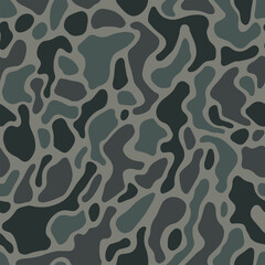 Blue hunting camouflage pattern. Old school camo. Vector duck camouflage background