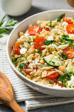 Healthy Organic Greek Orzo Pasta Salad