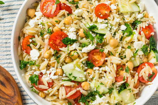 Healthy Organic Greek Orzo Pasta Salad