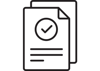 Checklist with completed task icon document symbol on transparent background silhouette