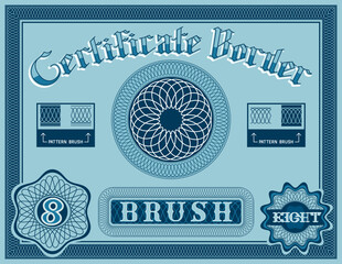 An editable and scalable pattern brush with a repetitive guilloche security pattern inspired by certificates and bank notes. No. 8