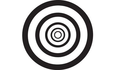Concentric circles design element minimalist black shape on transparent background silhouette