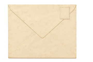 Vintage aged envelope with an empty postage stamp on old paper, representing communication and history