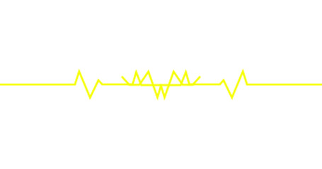 Vibrant yellow ECG heartbeat line on black background