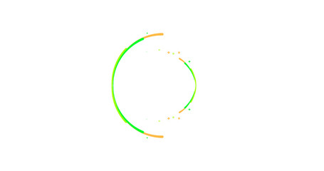 Glowing neon circle with sparks on black background