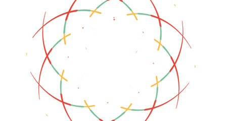 Vibrant geometric pattern with intersecting lines and shapes