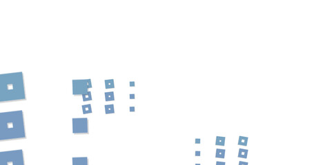 Modern digital pattern with blue squares on black background