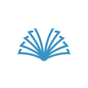 Abstract fan shaped book icon for education or knowledge concept logo design