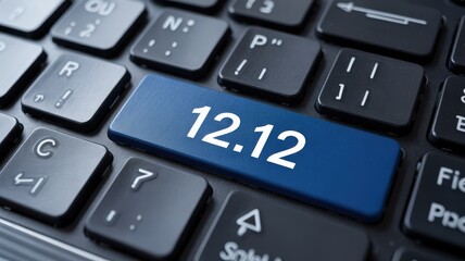 Double Eleven Sale Button in Dark Gray Keyboard with Blue Highlighted Key and White Text for E-commerce Promotion