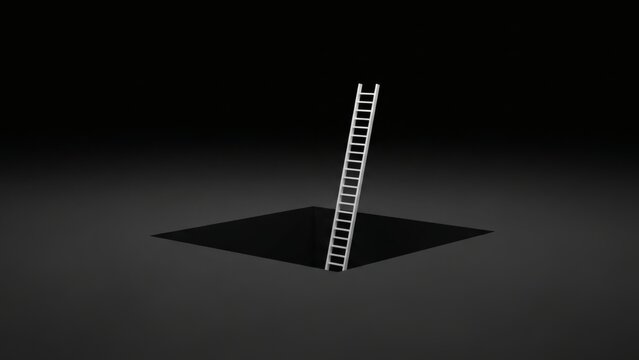 Escape Hatch Ladder leading out of the darkness with opportunity awaits. - Powered by Adobe