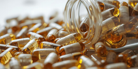 Spilled Colorful Capsules on Surface