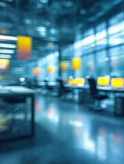 abstract office with computer blur background  no logos no brands ar 34