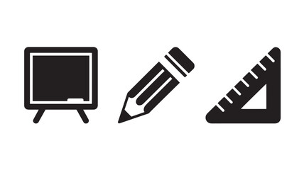 Graphic Design Elements in Simple Flat Style with Black Color on White Background for Educational Use