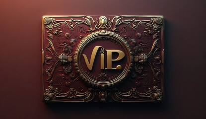 premium black vip card with golden emblem and classic baroque design