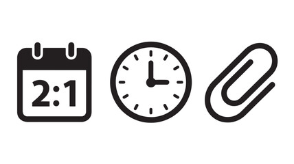 Simple Clocks and Paperclip Iconography with natural lighting and detailed texture for commercial background