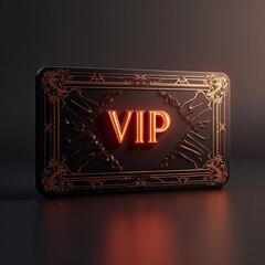 premium vip card mockup with black background and gold accents
