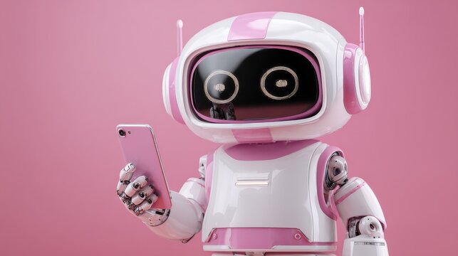 chat bot ai assistant on mobile phone concept for customer service and automation technology solution