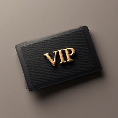 exclusive vip badge gold text luxury brown leather card