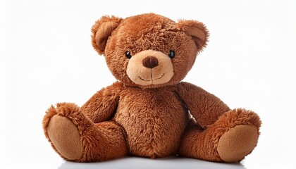 Obraz premium Brown Teddy Bear Toy Plush Soft Isolated On A White Background