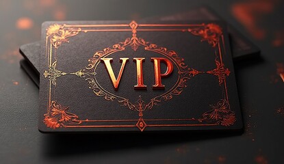 premium vip emblem elegant gold baroque design red background