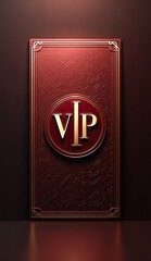 luxury vip icon black badge gold text red background