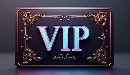 glamour vip membership badge gold sparkle rainbow effect