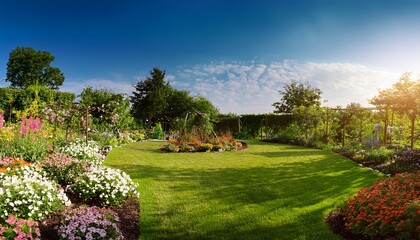Blick In Den Schonen Sommergarten Panorama