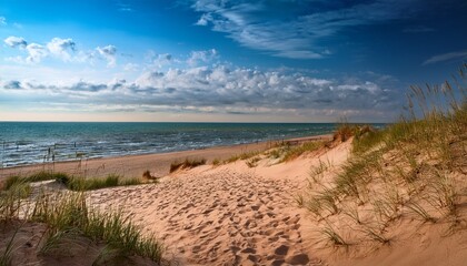 Dramatic Landscape Of Lake Michigan Dunes And Beach In New Buffalo Michigan