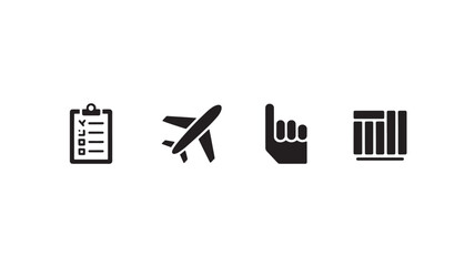 Business icons set in minimalist style with black color on white background for infographic design