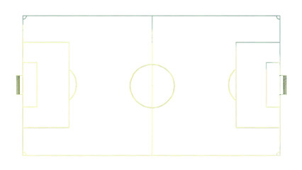 Soccer field diagram isolated on transparent background