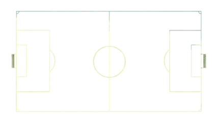 Soccer field diagram isolated on transparent background