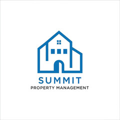 Naklejka premium Summit property management house logo with text