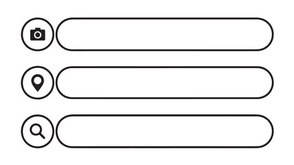 Fototapeta premium Search bar template in minimalist design with black outline and white background for web development