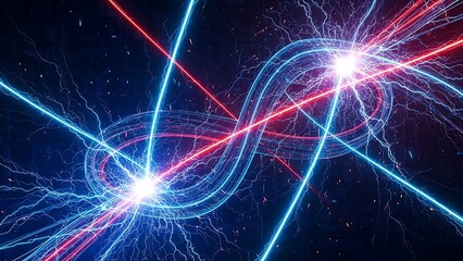 Cosmic Energy Particles Interacting in Deep Space Visualization