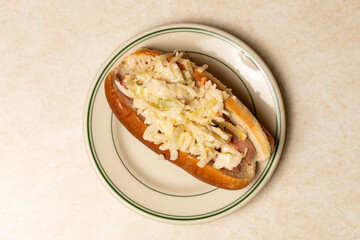 hot dog with coleslaw