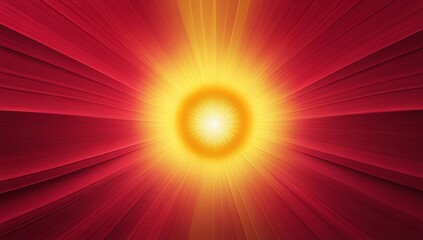 Obraz premium Vibrant red and yellow sunburst with radiant energy and dynamic light