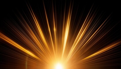 Sun Rays Isolated On Black Background For Design Overlay