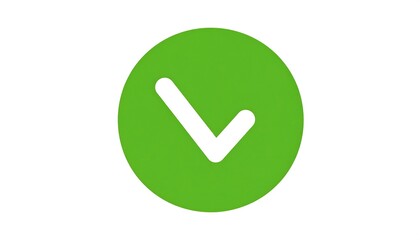 Green circle with a white checkmark pointing down and to the left on a white background